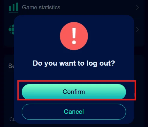  Confirm the log out